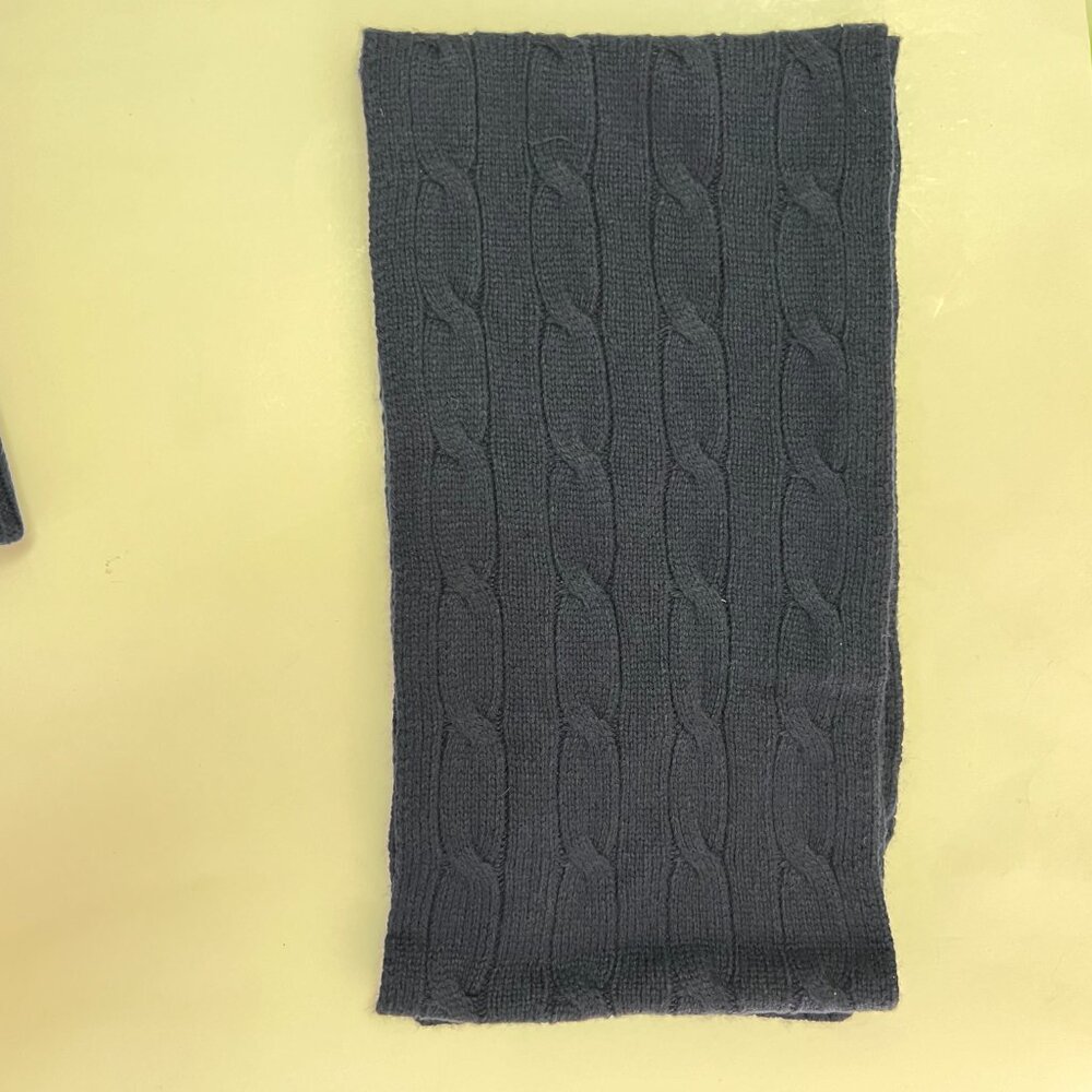 Polo Ralph Lauren Mens Gray Cable Knit Neck Warmer Muffler Scarf One Size